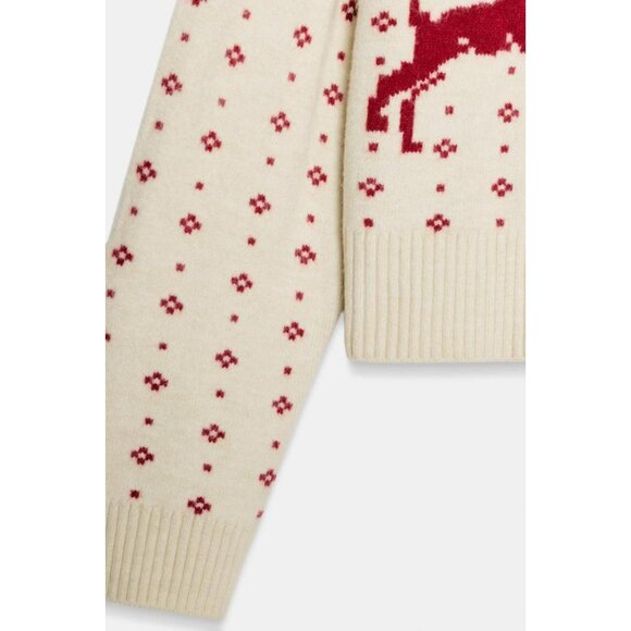 ZARA CHRISTMAS JACQUARD KNIT JUMPER - Picture 4 of 4